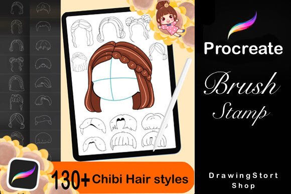 Download 130+ Procreate Hair Stamp Brushes - Brush Collection