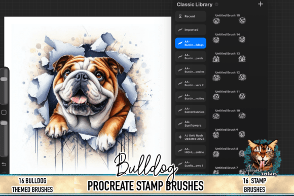 Download Bulldog Procreate Brush Stamps - Brush Collection