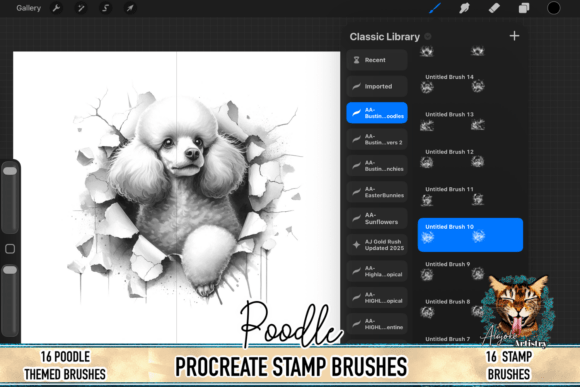 Download Poodle Procreate Brush Stamps - Brush Collection