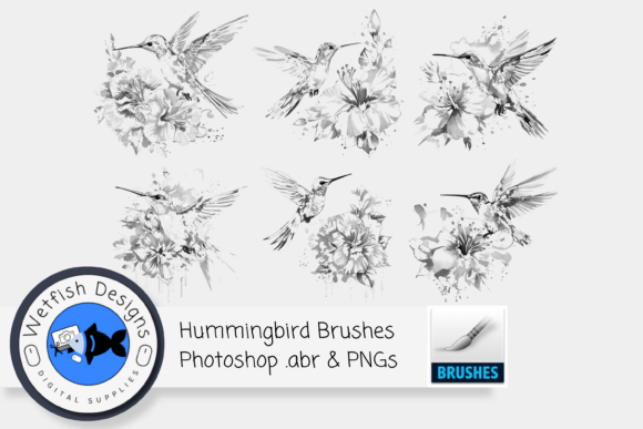 Download 6 High Resolution Hummingbird Brushes - Brush Collection
