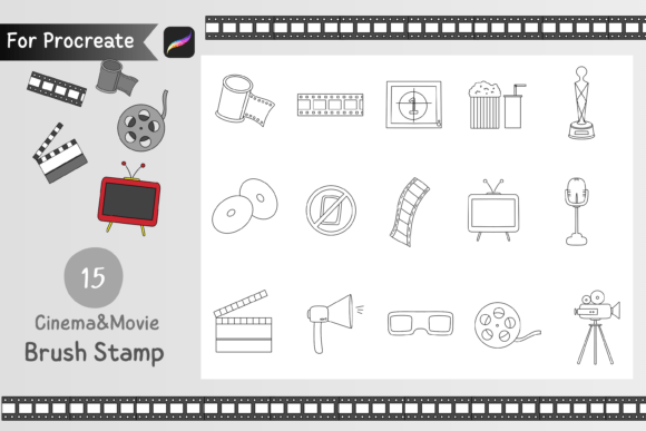 Download Procreate Brush Stamp Cinema&amp;Movie - Brush Collection