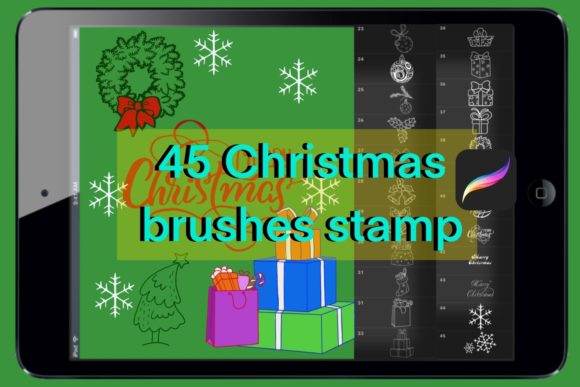 Download 45 Christmas Brushes Stamp - Brush Collection