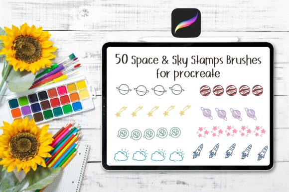 Download 50 Space Stamps Brushes for Procreate - Brush Collection