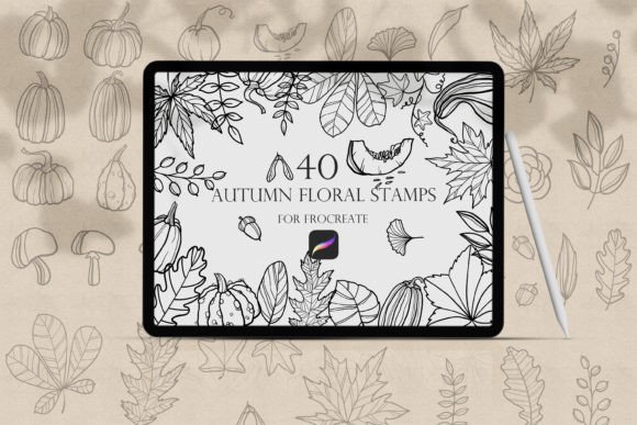 Download Procreate Autumn Doodle Stamps Brush - Brush Collection