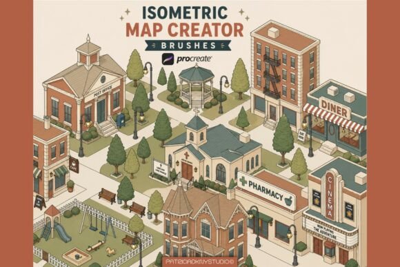 Download Procreate Isometric Map Creator Brushes - Brush Collection