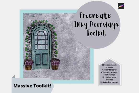 Download Procreate Doors Ink Line Wash Brush Set - Brush Collection