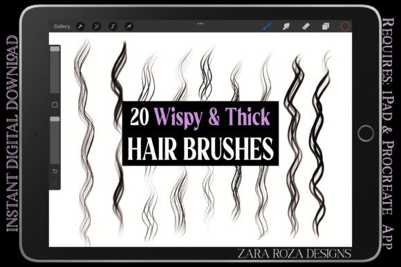 Download Procreate Wispy &amp; Thick Hair Brush Set - Brush Collection