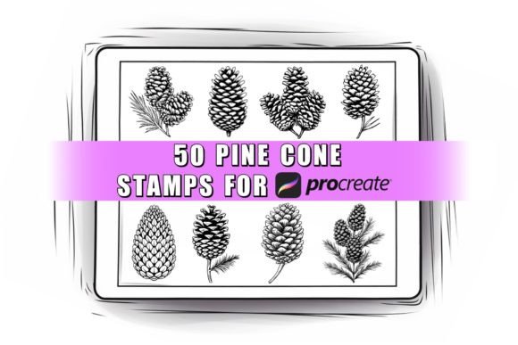 Download 50 Pine Cone Procreate Stamps Brushes - Brush Collection