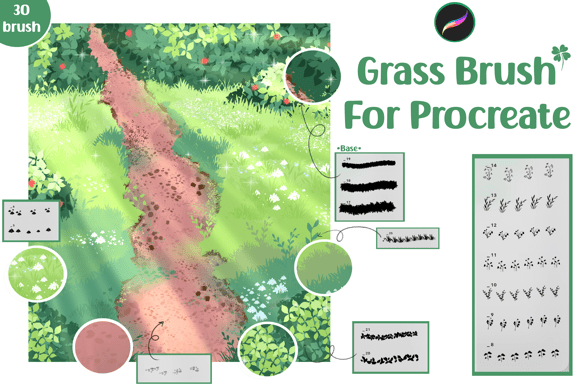 Download Grass Brush for Procreate,Basic Brush - Brush Collection