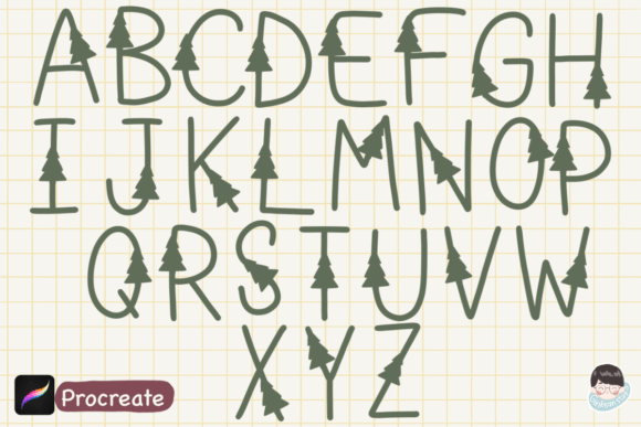 Download Christmas Alphabet Procreate Brushes, - Brush Collection