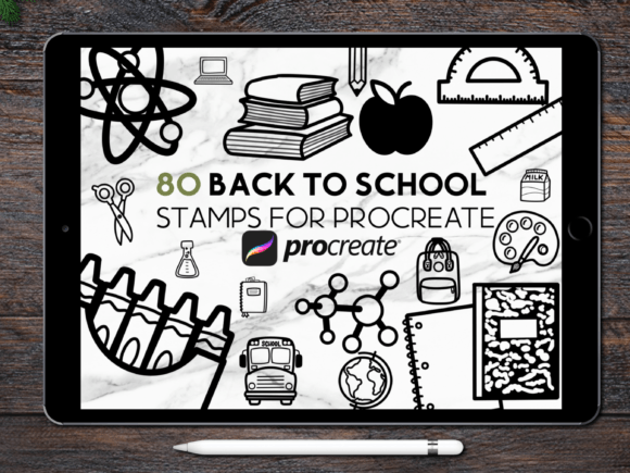 Download Back to School Procreate Stamp Brush Set - Brush Collection