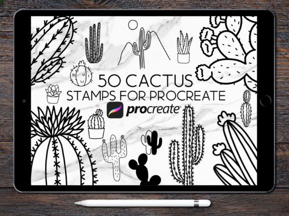 Download Cactus Procreate Stamps Brush Set - Brush Collection
