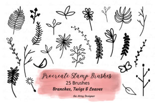 Download 25 Procreate Stamp Brushes, Plants Twigs - Brush Collection