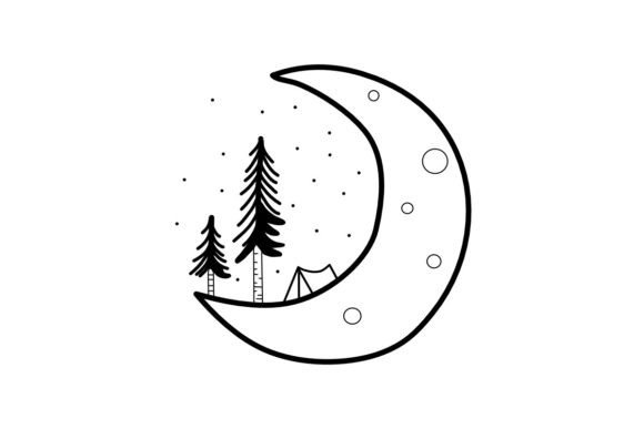 Download Tent on the Moon Procreate Brush Stamp - Brush Collection