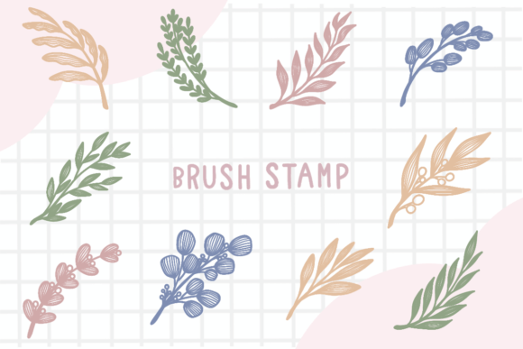 Download Line Art Leaf Brush Stamp Procreate - Brush Collection