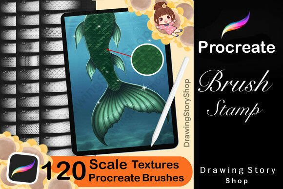 Download 120 Procreate Scale Textures Brushes - Brush Collection