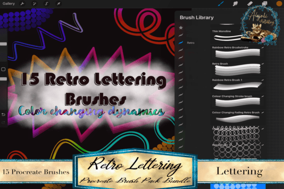 Download Retro | Procreate Lettering Brushes - Brush Collection