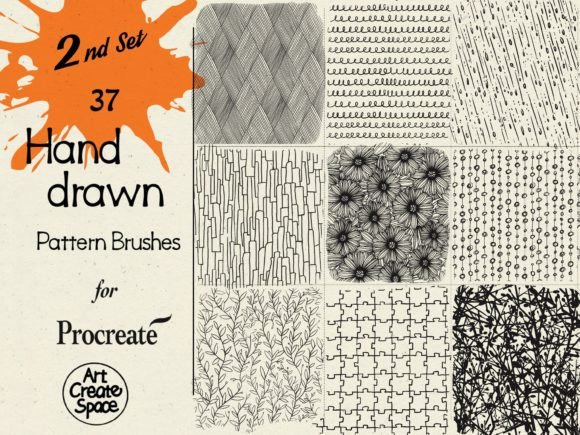 Download Hand Drawn Patterns Procreate Brushes - Brush Collection