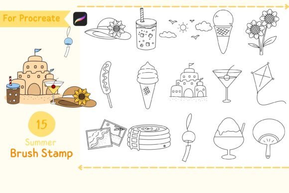 Download Procreate Brush Stamp Summer - Brush Collection