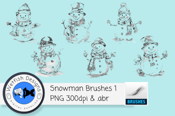 Download 6 High Resolution Snowman Brushes - Brush Collection