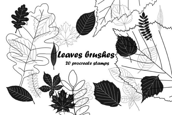 Download Leaves Brushes Stamp for Procreate - Brush Collection