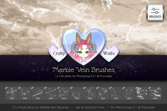 Download 12 Marble Vein Brushes - Brush Collection