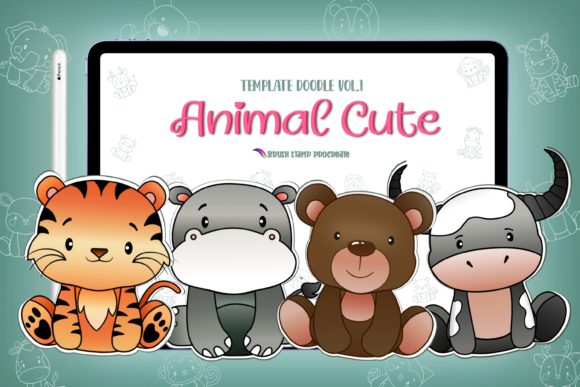 Download Procreate Animal Cute Characters Brushes - Brush Collection