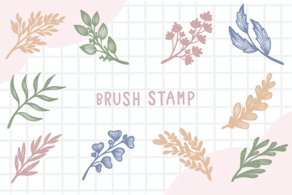 Download Line Art Leaf Brush Stamp Procreate - Brush Collection