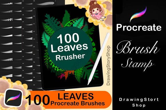 Download 100 Foliage Procreate Brushes,Leaves - Brush Collection