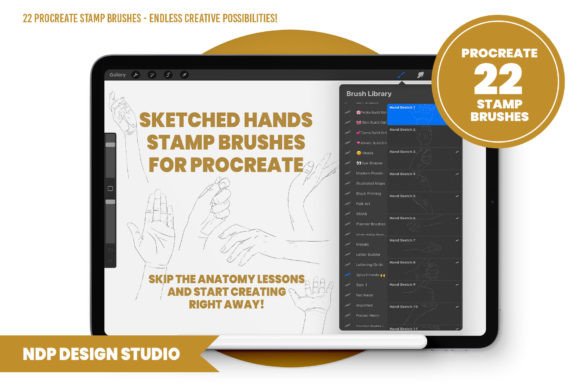 Download Procreate Stamp Brushes - Hand Poses - Brush Collection