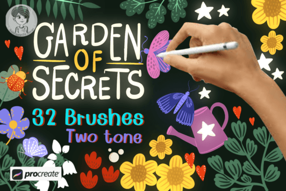 Download Garden of Secrets Brush Stamp Procreate - Brush Collection