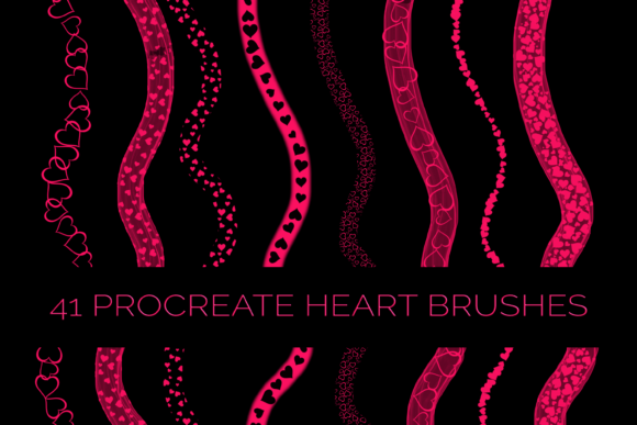 Download 41 Heart Brushes for Procreate in IPad - Brush Collection