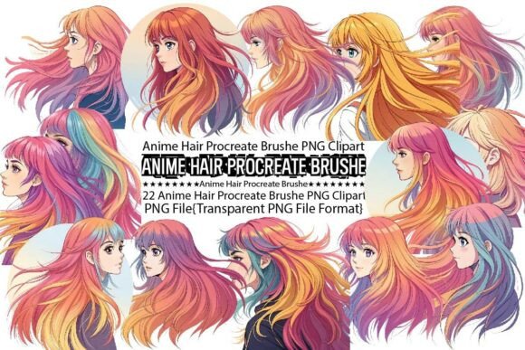 Download Anime Hair Procreate Brushe Sublimation - Brush Collection