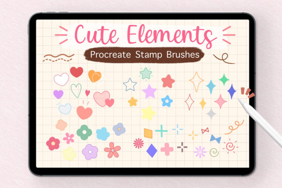 Download Procreate Stamp Brushes - Cute Elements - Brush Collection