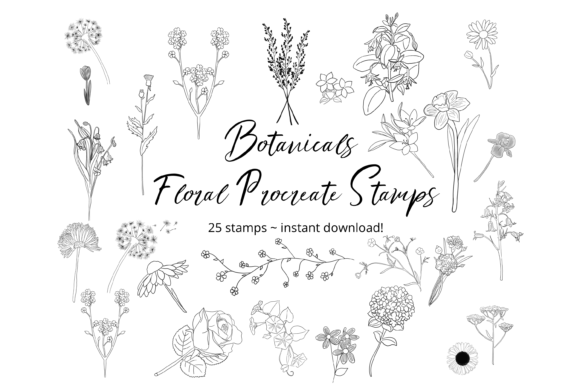 Download Floral Procreate Stamp Brushes Botanical - Brush Collection