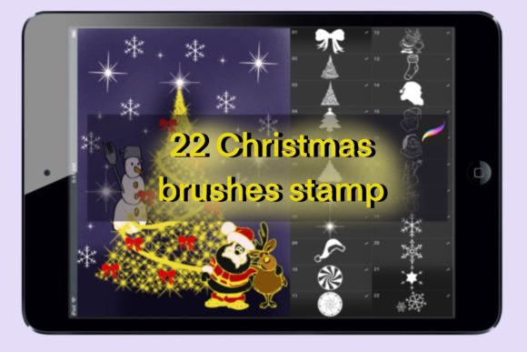 Download 22 Brushes of Christmas Stamps for Procreate Set - Brush Collection