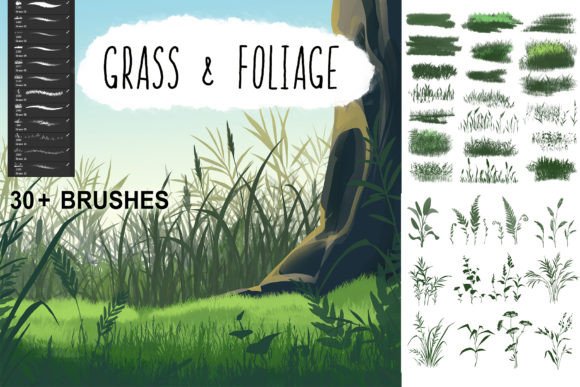 Download Grass and Foliage Brush Pack - Brush Collection