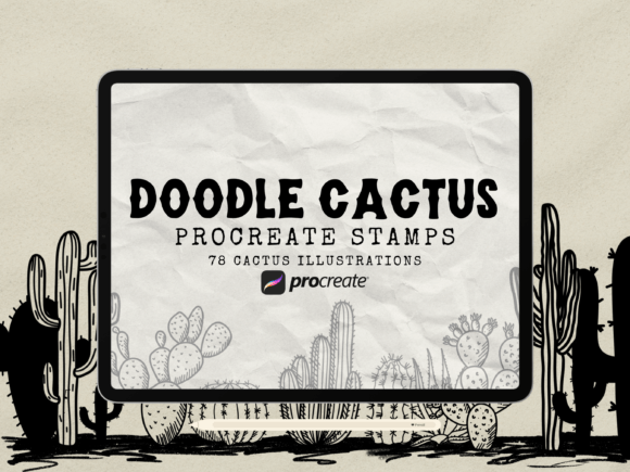 Download Doodle Cactuses Procreate Stamp Brushes - Brush Collection