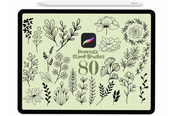 Download 80 Botanical Stamp Brushes for Procreate - Brush Collection