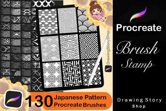 Download 130 Procreate Japanese Pattern Brushes - Brush Collection