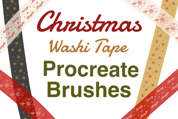 Download Christmas Washi Tape Procreate Brush Set - Brush Collection