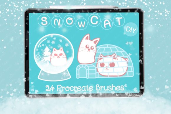 Download Procreate Brush Snow Cat Christmas - Brush Collection