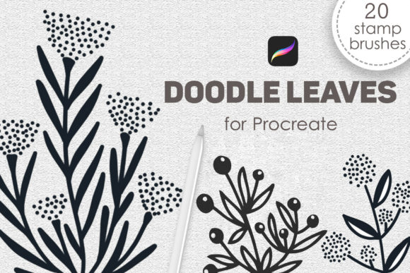 Download Doodle Leaves Procreate Stamp Brushes - Brush Collection