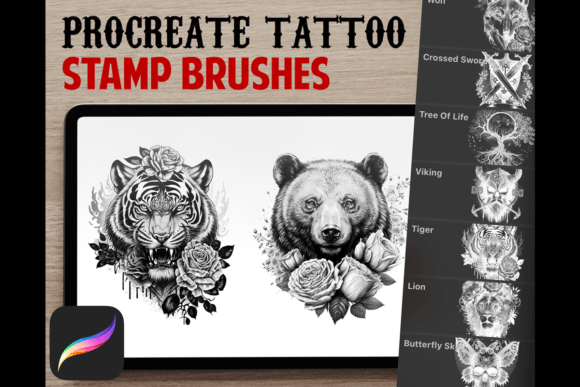 Download Tattoo Stamps Procreate Brush Set - Brush Collection