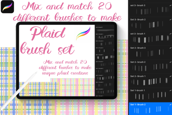 Download Plaid Texture Brush Set for Procreate - Brush Collection