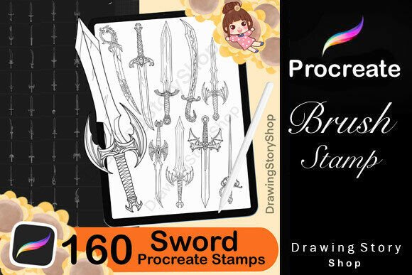Download 160 Sword Procreate Brushes Stamps - Brush Collection