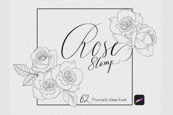 Download Rose Stamp Procreate Brush - Brush Collection