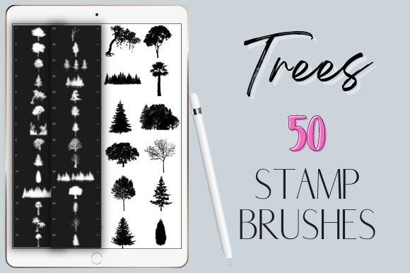 Download Procreate Trees Stamp Brushes Silhouette - Brush Collection
