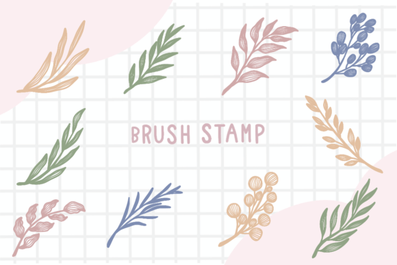 Download Line Art Leaf Brush Stamp Procreate - Brush Collection
