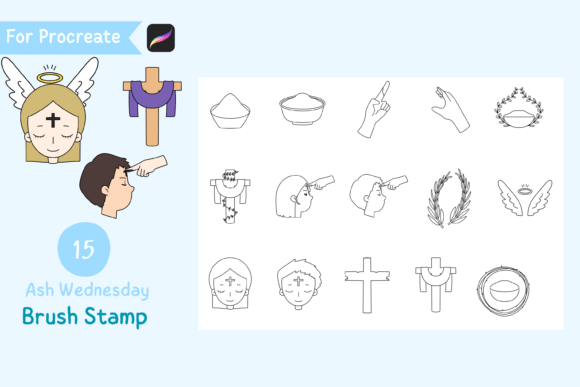 Download Procreate Brush Stamp Ash Wednesday - Brush Collection